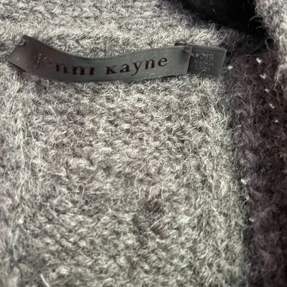 Jenni Kayne Wool & Alpaca Cable Cocoon Cardigan In Charcoal - Picture 4 of 7